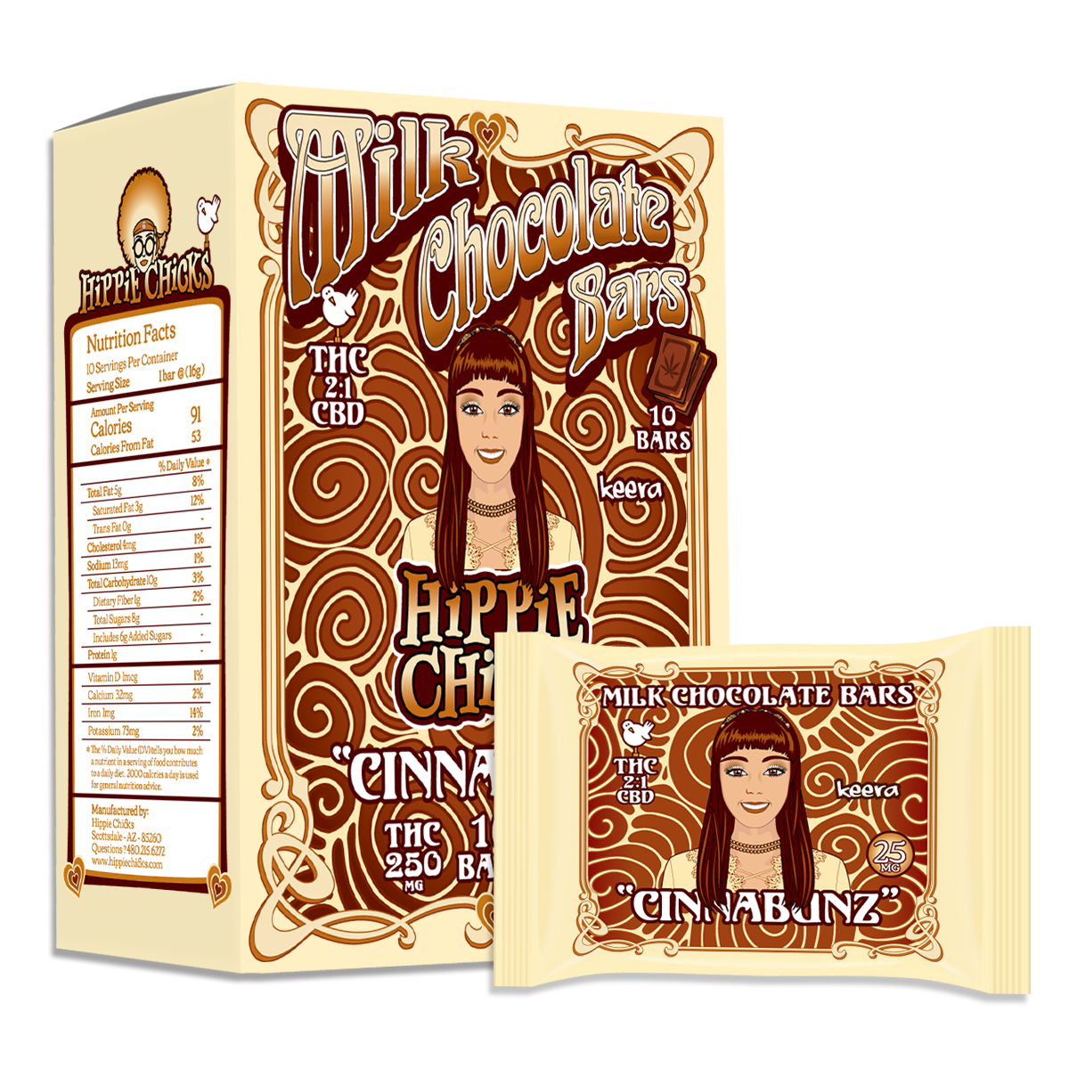 Cinnabunz Delta-8 THC Milk Chocolate Bars